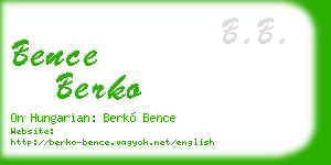 bence berko business card